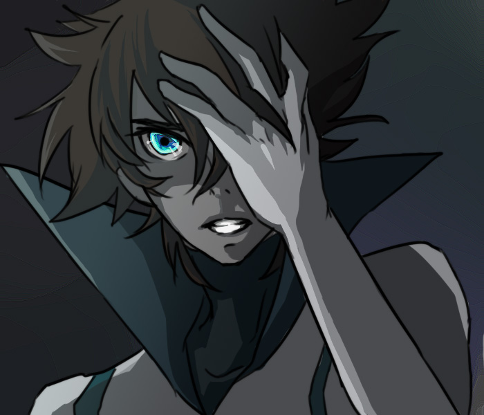 casshern, casshern (series), casshern sins, bad id, bad pixiv id, 00s, 1boy, blue eyes, brown hair, male focus, solo, spiked hair