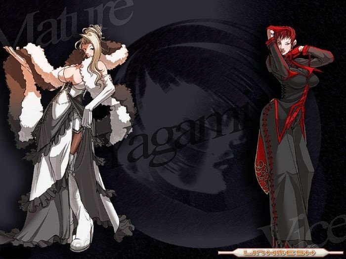 mature (kof), vice (kof), the king of fighters, 2girls, ass, blonde hair, breasts, cleavage, cleavage cutout, clothing cutout, curvy, dress, female focus, fluffy, formal clothes, gloves, high heels, huge ass, long hair, multiple girls, pale skin, pants, red eyes, red hair, short hair, standing, suit, thick thighs, thighs, wide hips
