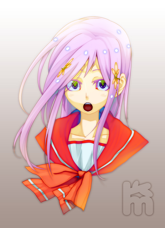 koiso shuuhei, lucy maria misora, to heart (series), to heart 2, 00s, green eyes, purple hair, school uniform, serafuku, solo