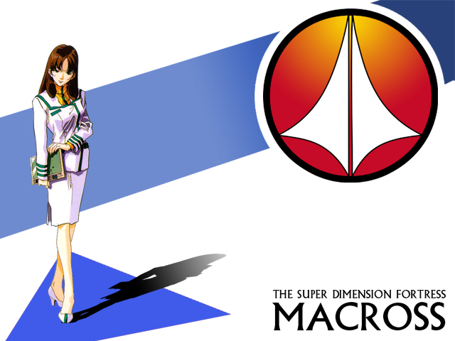 hayase misa, choujikuu yousai macross, macross, 1980s (style), brown hair, copyright name, military, military uniform, oldschool, retro artstyle, solo, tablet pc