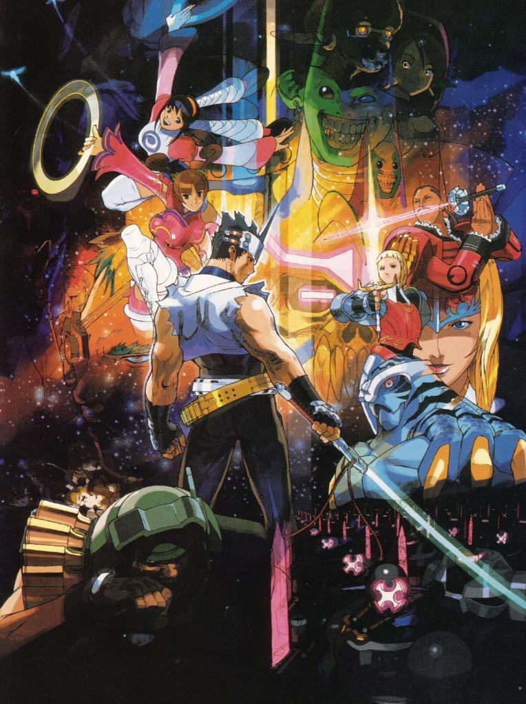 edaki shin'ya, blood barbarians, byakko (star gladiator), catherine rain bilstein, claire (star gladiator), doctor edward bilstein, eagle (star gladiator), ele (star gladiator), franco gerelt, gamof gohgry, gantetsu, ghost bilstein, gore gajah, june lin milliam, kaede (star gladiator), kanzaki hayato (star gladiator), luca (star gladiator), omega (star gladiator), prince (star gladiator), rai on, saturn dyer, shaker (star gladiator), vector (star gladiator), zelkin fiskekrogen, capcom, plasma sword: nightmare of bilstein, star gladiator, star gladiator 2, white legwear, annotation request, official art, 5girls, 6+boys, adv, android, armor, belt, black eyes, black gloves, black hair, blonde hair, blue eyes, blue skin, blunt bangs, boots, breasts, brother and sister, brown eyes, brown hair, character saturn dyer, china dress, chinese clothes, circlet, colored skin, dark skin, detached sleeves, dress, earrings, elbow gloves, energy sword, everyone, eyepatch, fangs, fingerless gloves, frills, from behind, gloves, green eyes, green skin, grin, hair ornament, hairband, hairdo, headband, helmet, jewelry, large breasts, long hair, multiple boys, multiple girls, muscular, plasma, plasma ring, plasma sword, ponytail, poster (medium), shadow, shirt, short hair, siblings, smile, space, standing, star (symbol), sword, teeth, thighhighs, torn clothes, twintails, weapon, wide sleeves