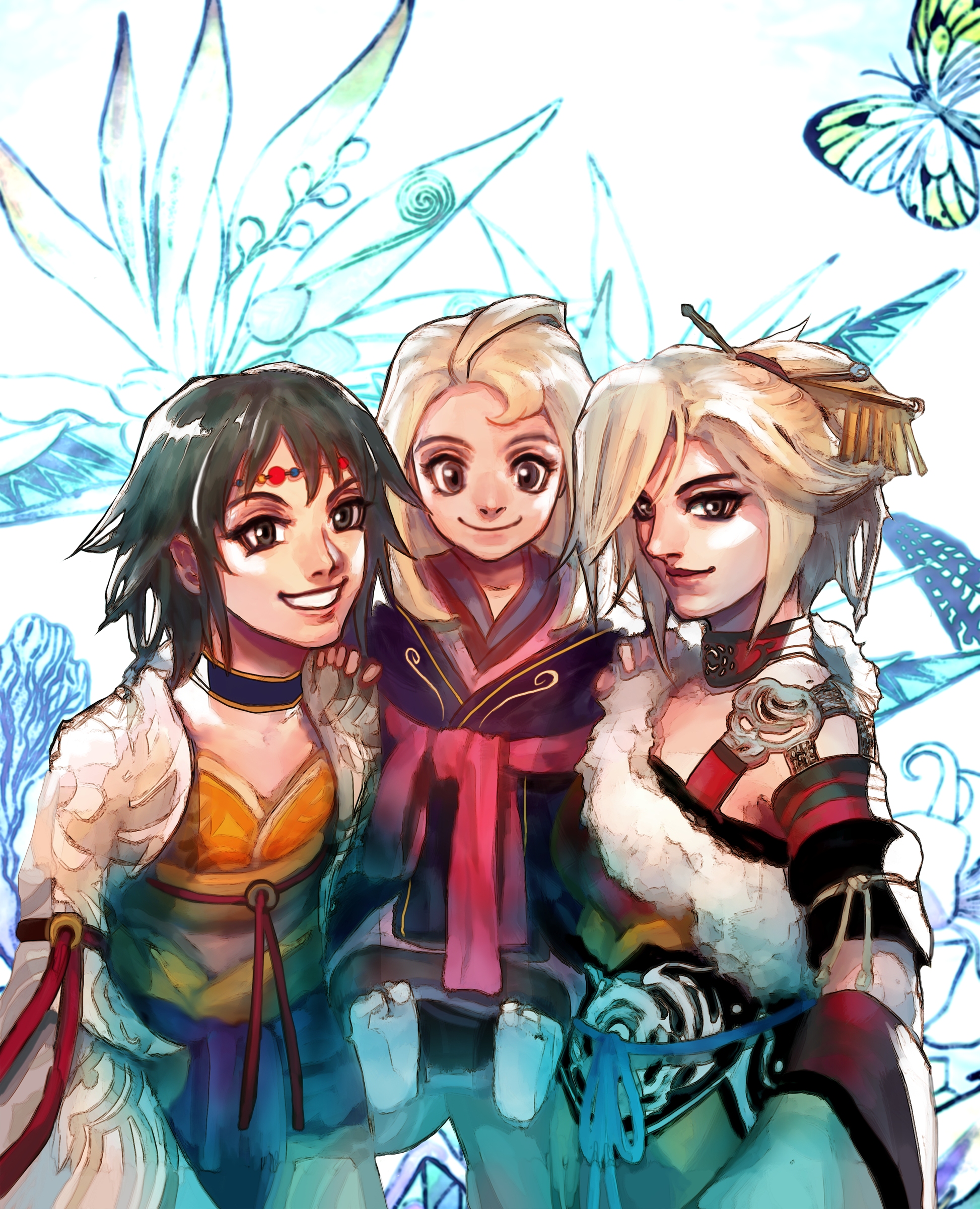 judy (unlimited saga), laura (unlimited saga), ruby (unlimited saga), saga, unlimited saga, absurdres, highres, scan