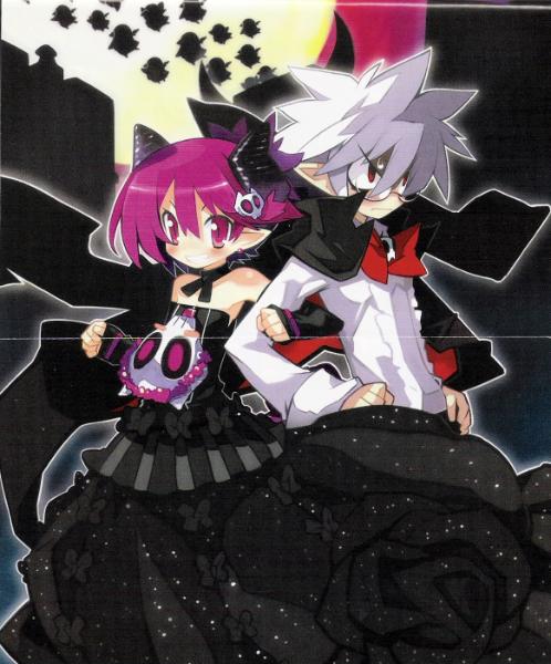 mao (disgaea), raspberyl, disgaea, makai senki disgaea 3, nippon ichi, crease, dress, formal clothes, glasses, horns, pink hair, suit, white hair