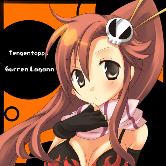 suimya, yoko littner, tengen toppa gurren lagann, 00s, long hair, ponytail, red hair, solo, yellow eyes