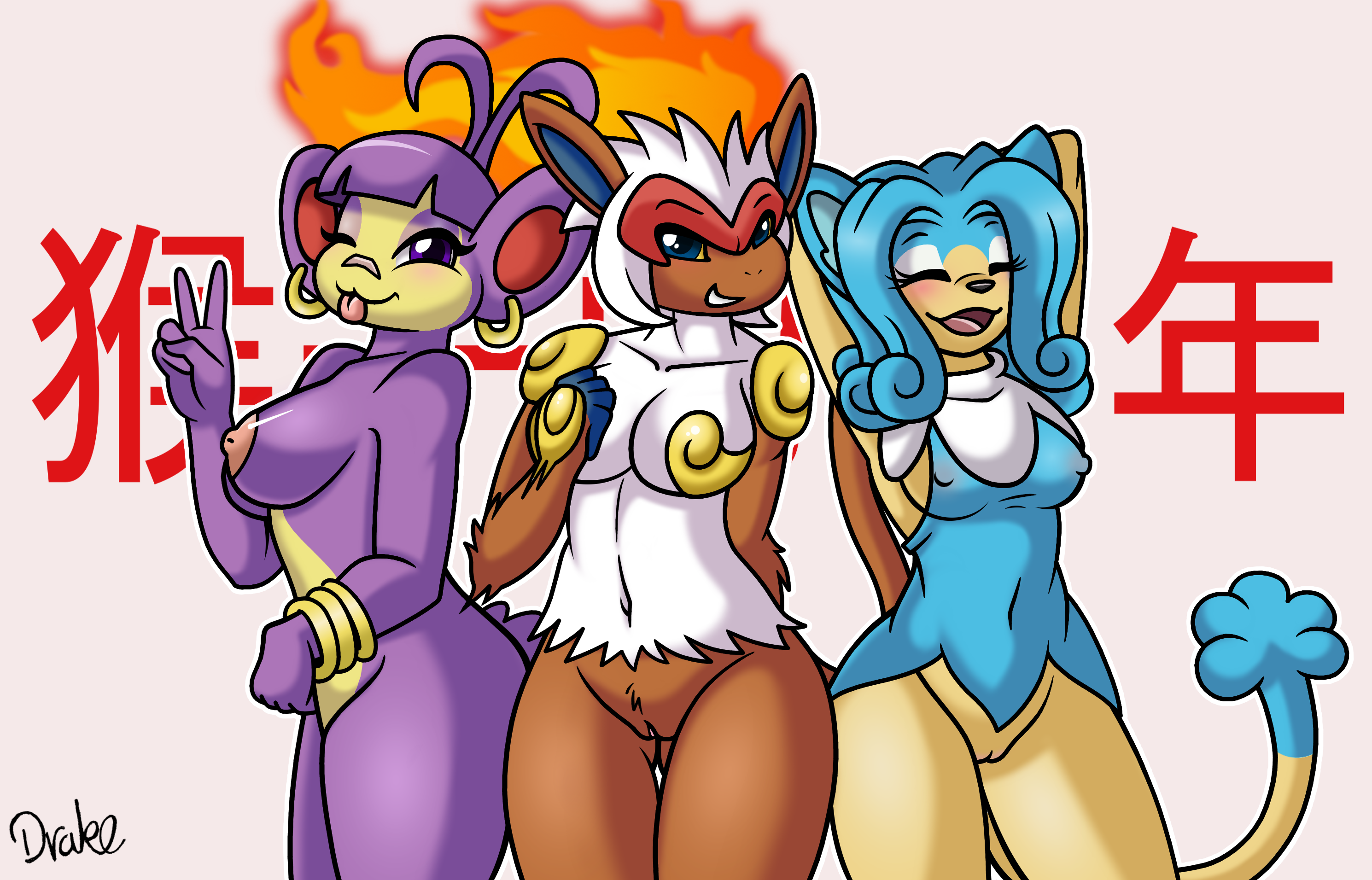 Rule34 – If it exists, there is porn of it / drako1997, ambipom, infernape, simipour / 139060