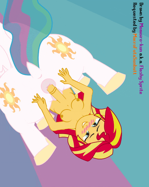 Rule34 – If it exists, there is porn of it / momoiro-kun, princess celestia (mlp), sunset shimmer / 139132