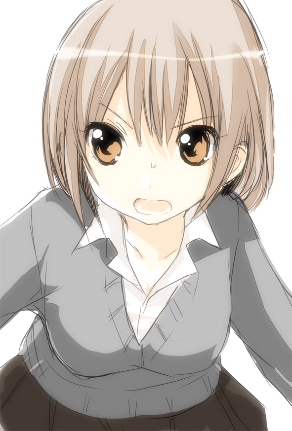 usashiro mani, original, bad id, bad pixiv id, tagme, brown hair, short hair, solo, sweater
