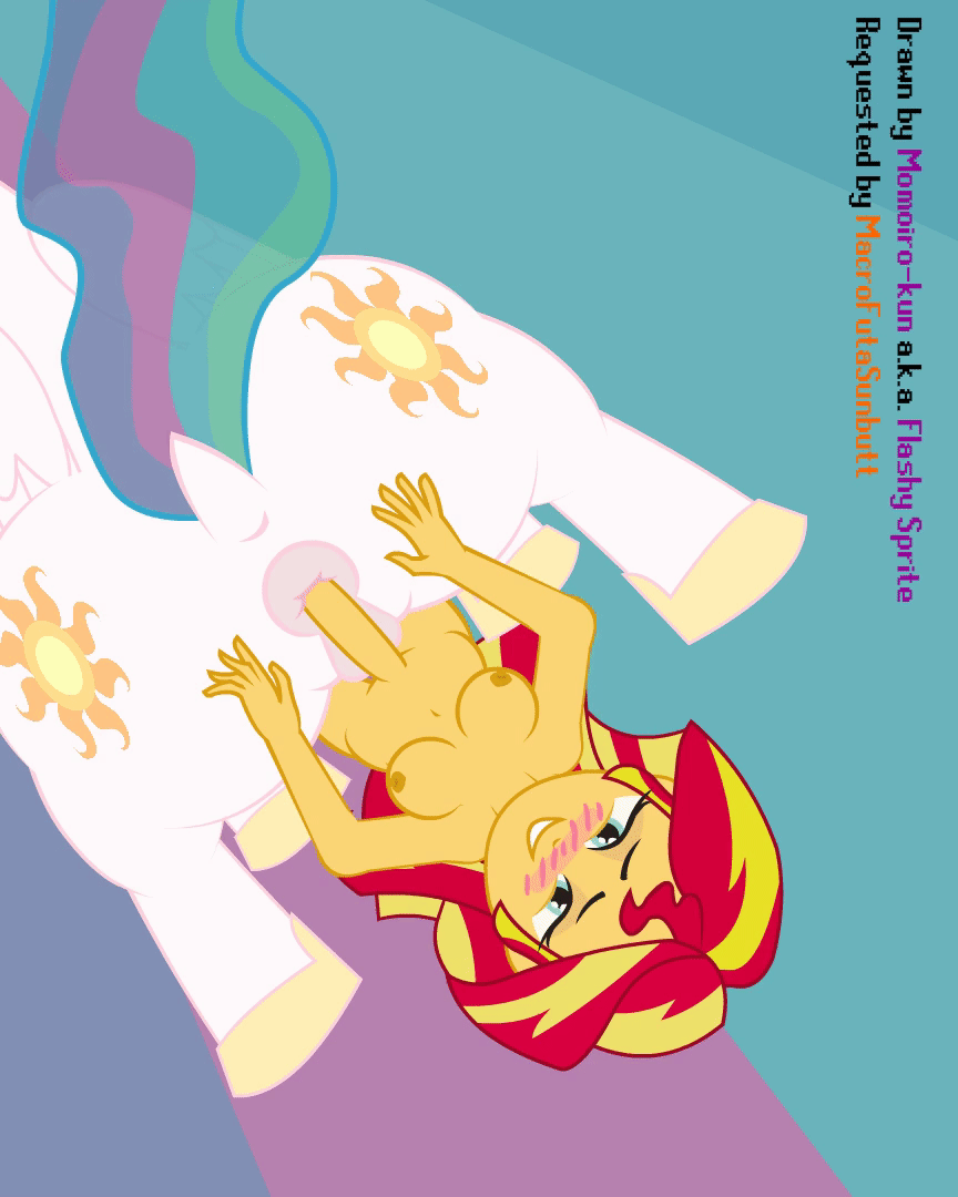 Rule34 – If it exists, there is porn of it / momoiro-kun, princess celestia (mlp), sunset shimmer / 139197