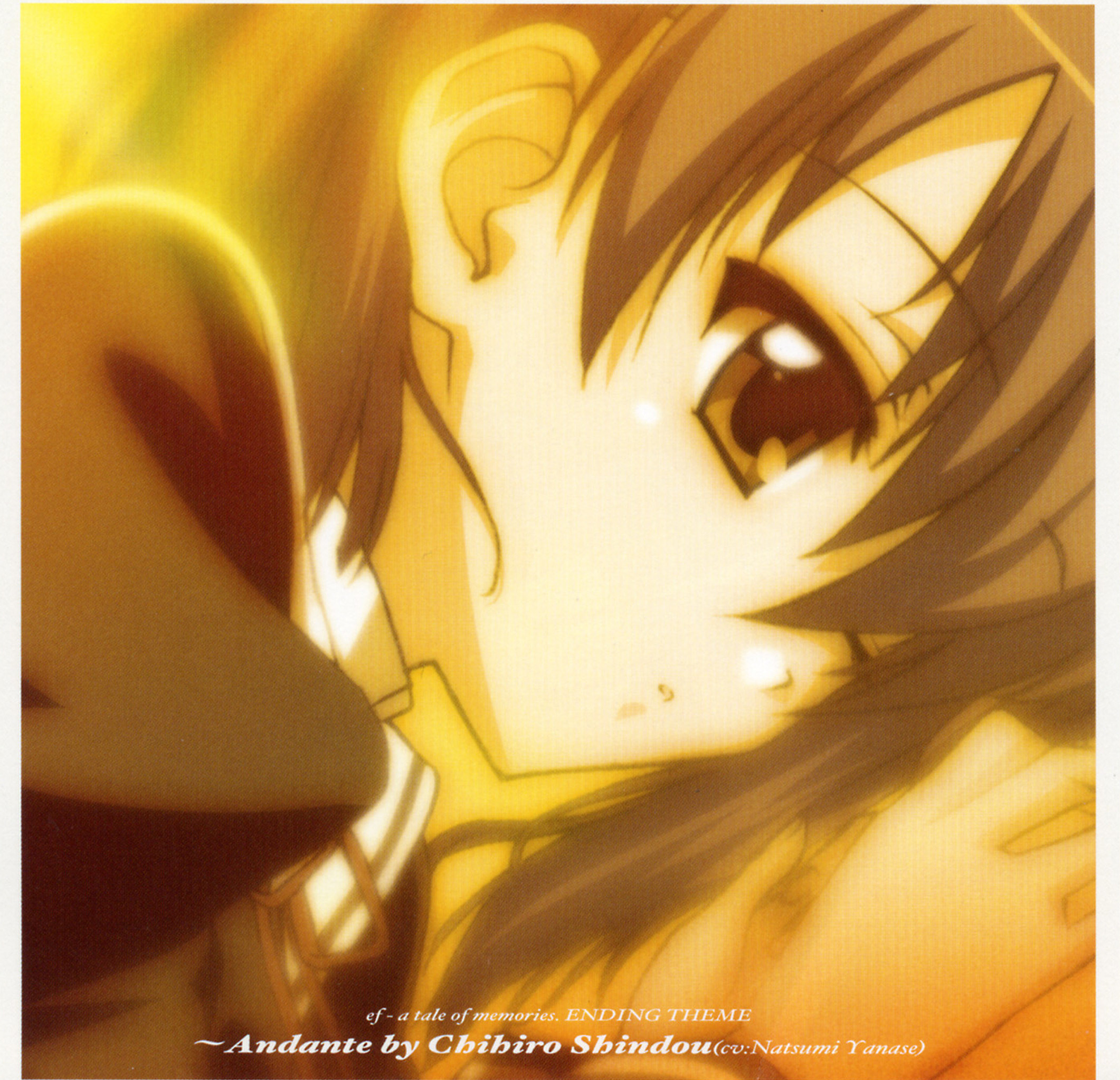 shindou chihiro, ef (visual novel), highres, scan, 00s, 1girl, female focus, no eyepatch, one eye closed, school uniform, solo