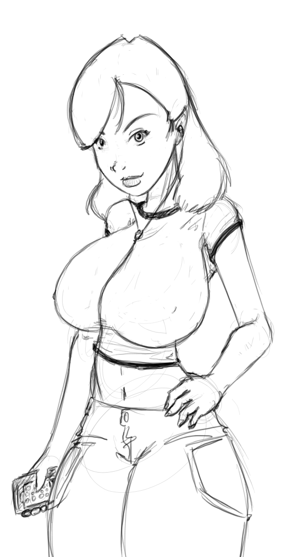 kokido, tagme, breasts, huge breasts, sketch
