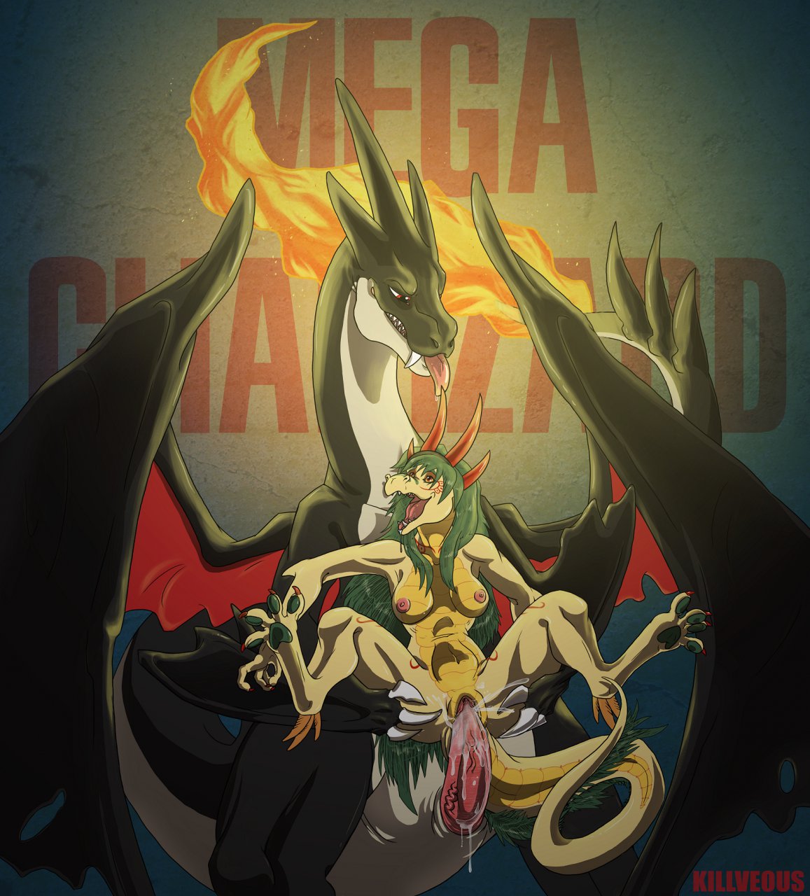 Rule34 – If it exists, there is porn of it / killveous, charizard, mega charizard y, original character, sahirah, shiny pokemon / 139447