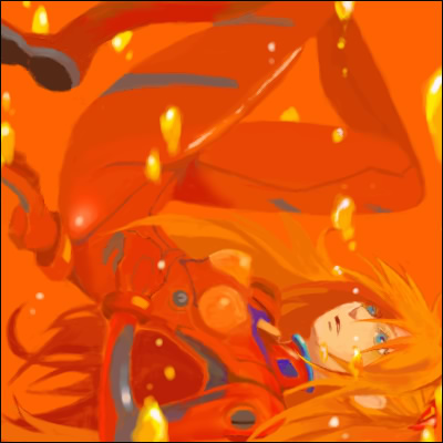souryuu asuka langley, neon genesis evangelion, lowres, non-web source, blue eyes, bubble, lcl, mecha pilot suit, plugsuit (evangelion), red hair, solo