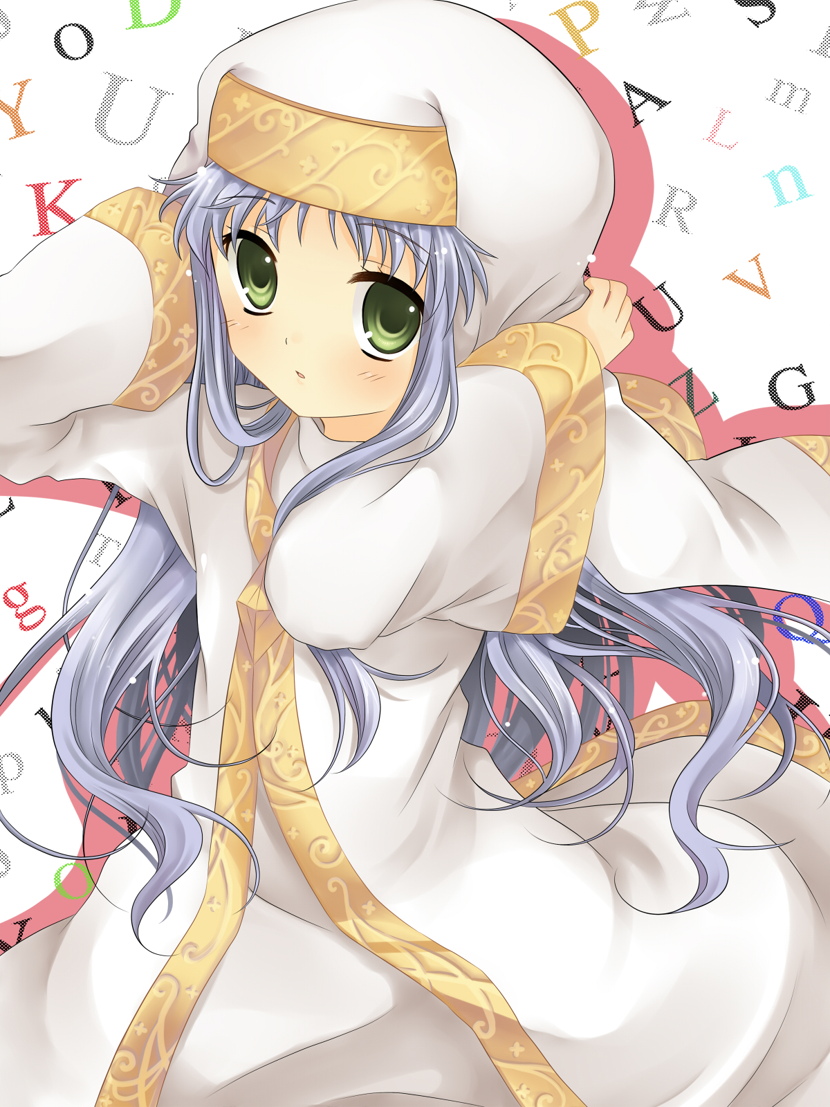 hanabana tsubomi, index (toaru majutsu no index), toaru majutsu no index, bad id, bad pixiv id, highres, 00s, blue hair, green eyes, long hair, robe, solo