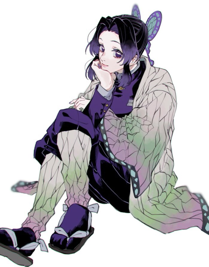 kochou shinobu, kimetsu no yaiba, 1girl, animal print, bug, butterfly, butterfly hair ornament, butterfly print, checkered haori, demon slayer uniform, gradient hair, hair ornament, haori, insect, japanese clothes, kendama 01, multicolored hair, solo