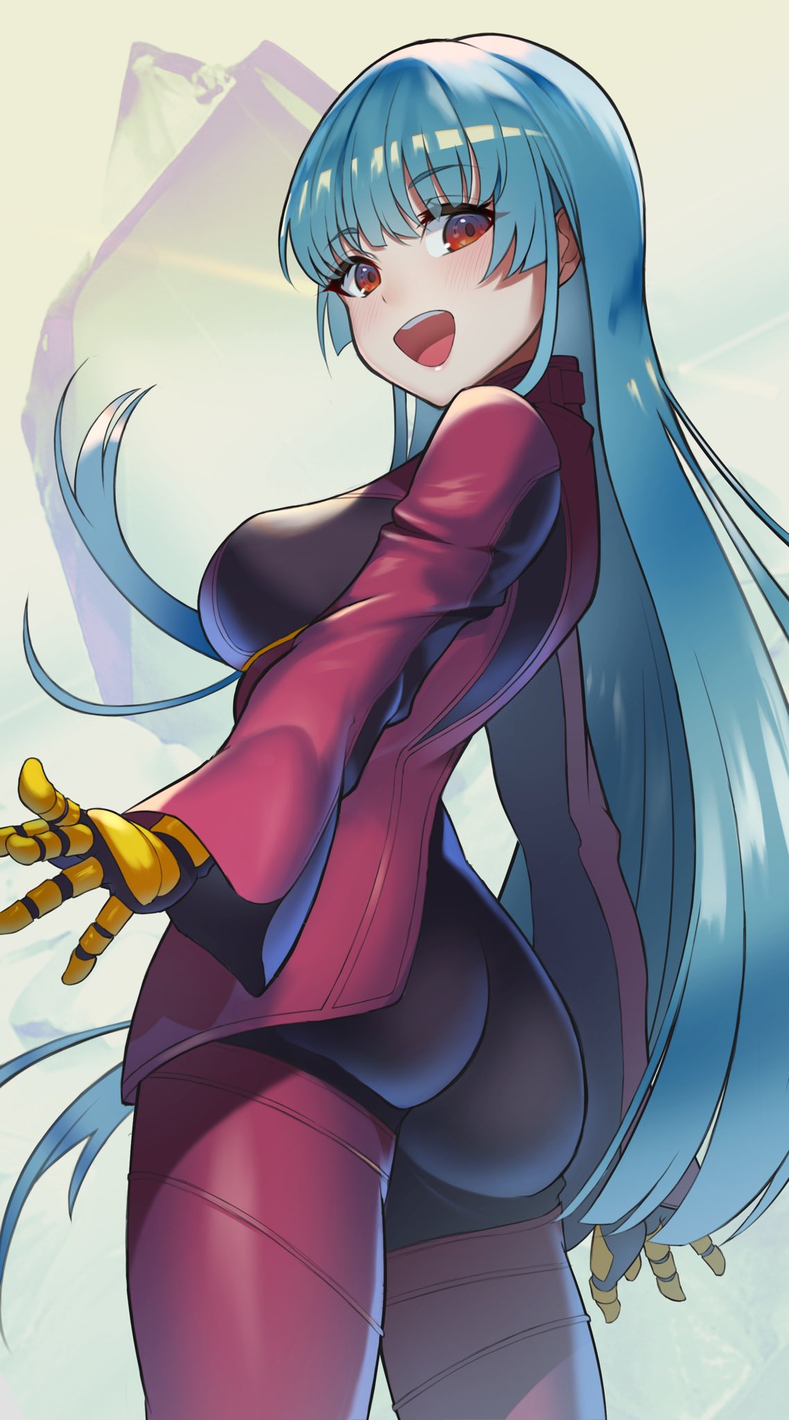 kula diamond, snk, the king of fighters, the king of fighters xiv, blue hair, red eyes