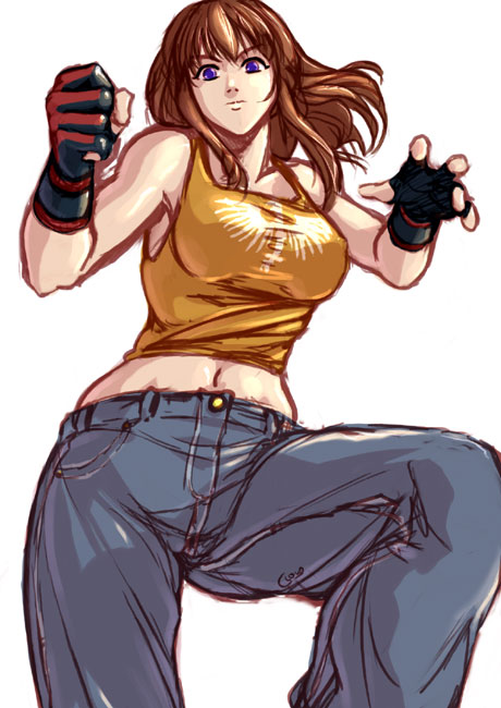 hitomi (doa), dead or alive, tecmo, tagme, 1girl, female focus, midriff, solo