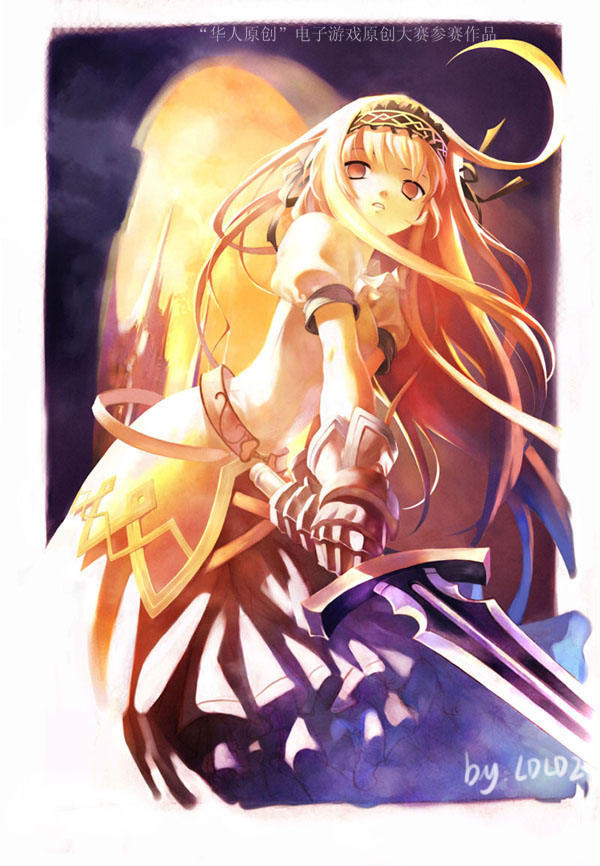 ldld2, bad id, bad pixiv id, 1girl, female focus, long hair, solo, sword, weapon