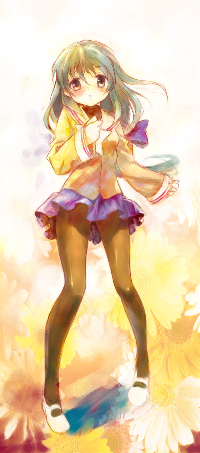 ldld2, ibuki fuuko, clannad, highres, 00s, 1girl, female focus, pantyhose, school uniform, serafuku, skirt, solo