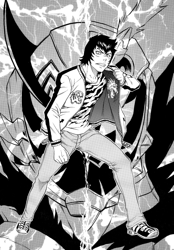 akuto, ui roo, akuto-act-, bad id, bad pixiv id, 1boy, denim, greyscale, jacket, jeans, male focus, monochrome, pants, solo