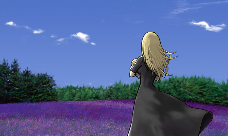 asato (artist), ingrid (folkssoul), folkssoul, tagme, black dress, blonde hair, dress, solo