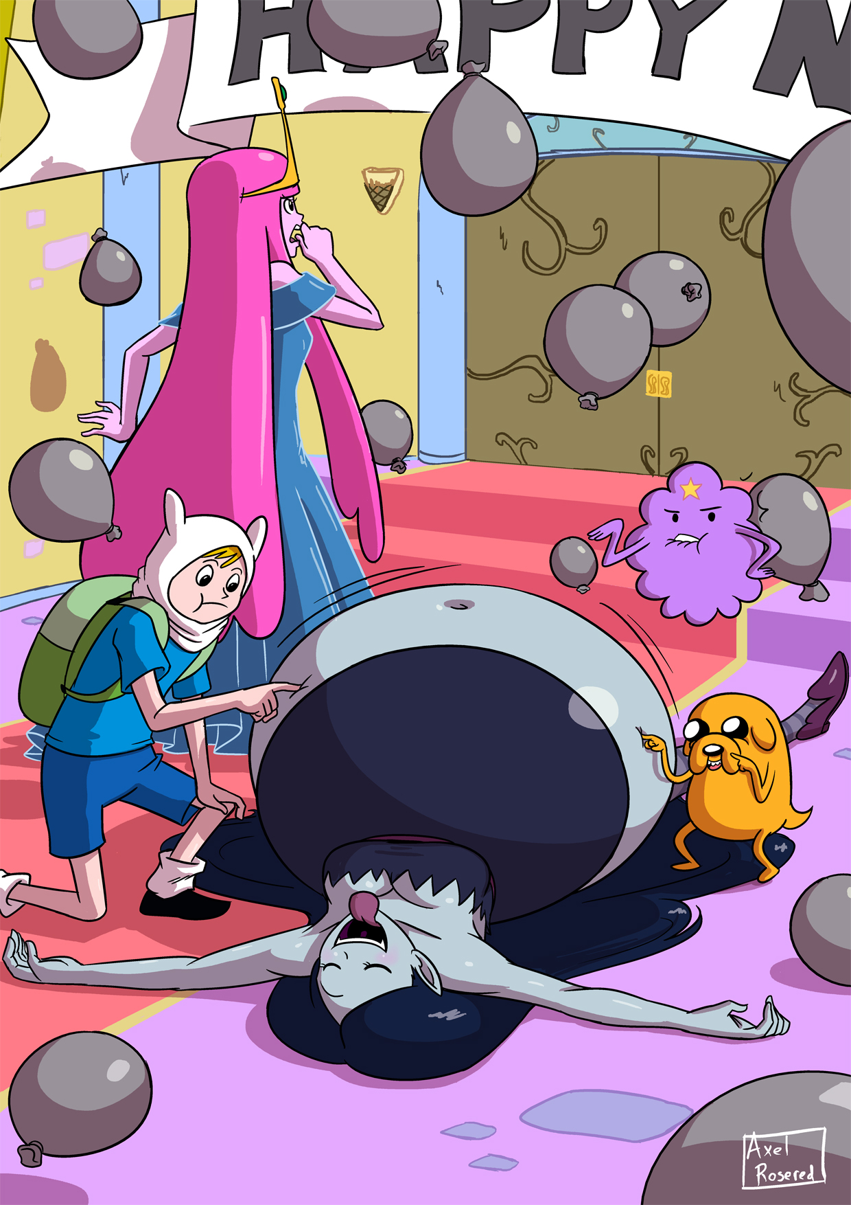 Rule34 – If it exists, there is porn of it / axel-rosered, finn the human, jake the dog, lumpy space princess, marceline, princess bubblegum / 141230