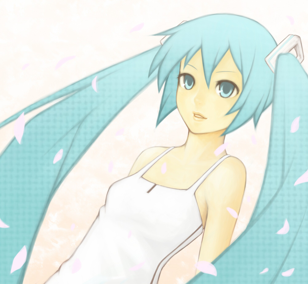 riichi, shun (nikoru555), hatsune miku, vocaloid, bad id, bad pixiv id, 1girl, aqua eyes, aqua hair, female focus, long hair, solo, twintails