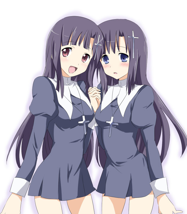 maruki (punchiki), suzushiro hakua, zange, kannagi, bad id, bad pixiv id, 00s, cross, long hair