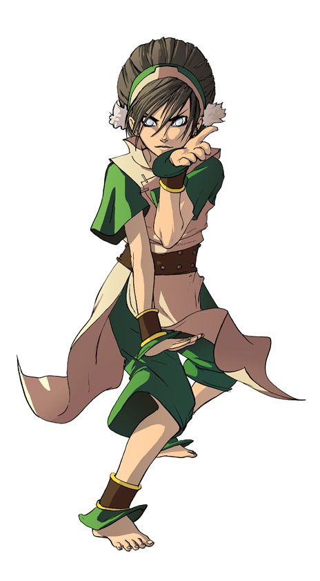 toph beifong, avatar: the last airbender, bending, barefoot, blind, tomboy