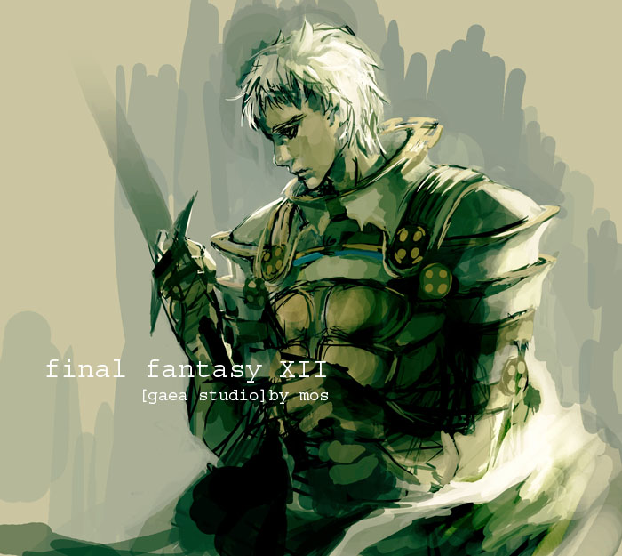 mos, rasler heios nabradia, final fantasy, final fantasy xii, 00s, 1boy, armor, copyright name, male focus, solo, sword, weapon