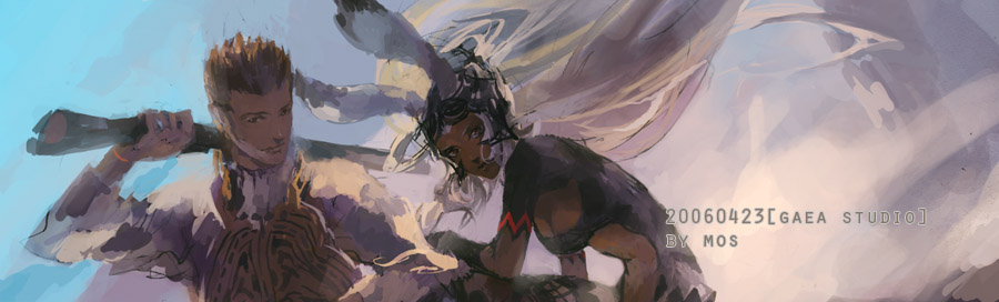 mos, balflear, fran (ff12), final fantasy, final fantasy xii, ivalice alliance, 00s, 1boy, 1girl, animal ears, armor, blonde hair, couple, dark-skinned female, dark skin, ears through headwear, gun, helmet, long hair, rabbit ears, short hair, sitting, smile, vest, viera, weapon, white hair, wind
