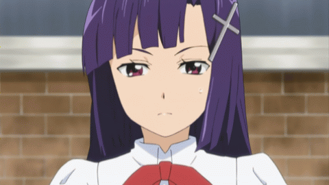 zange, kannagi, animated, animated gif, anime screenshot, lowres, 00s, black hair, cross, solo