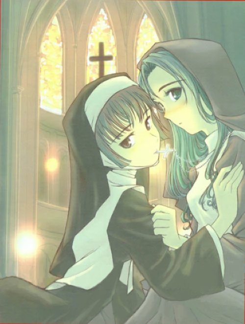 tagme, 2girls, cross, multiple girls, nun
