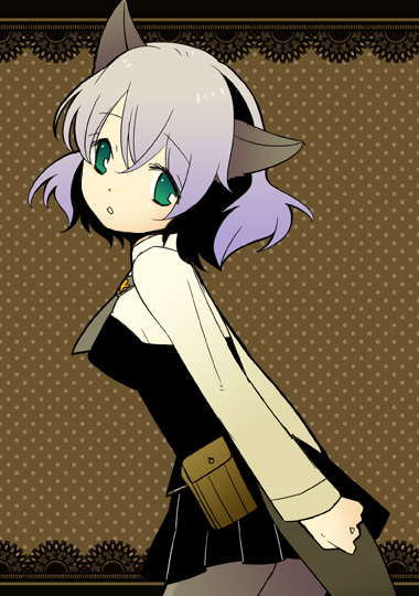 kiso, takeshiko, sanya v. litvyak, strike witches, world witches series, bad id, bad pixiv id, 00s, 1girl, animal ears, female focus, green eyes, military, military uniform, pantyhose, solo