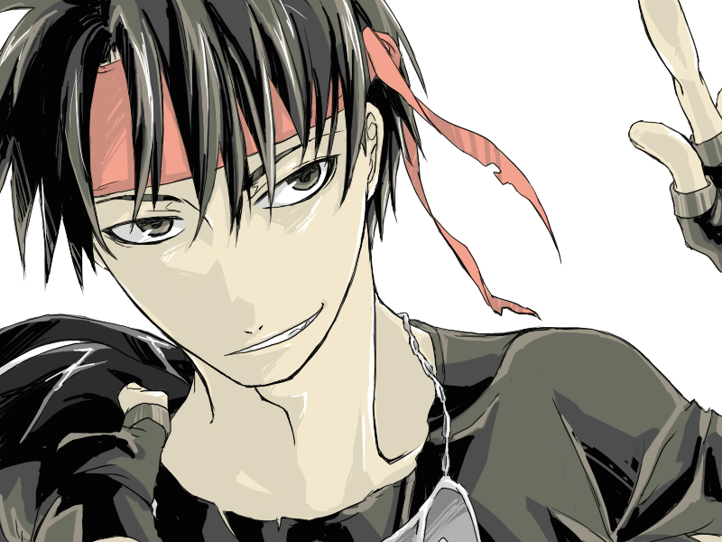 kittaka kaname, orphen, majutsushi orphen, bad id, 1boy, fingerless gloves, gloves, headband, male focus, solo