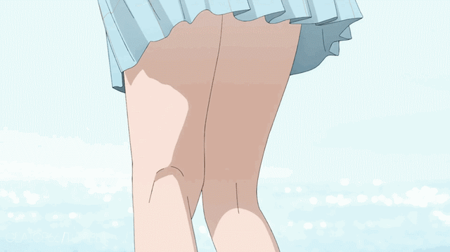 kitagawa marin, sono bisque doll wa koi wo suru, animated, animated gif, anime screenshot, 1girl, ass, black choker, black panties, blonde hair, blue necktie, blue skirt, choker, female focus, jumping, multicolored hair, necktie, panties, pleated skirt, red eyes, red hair, school uniform, skirt, smile, solo, teeth, two-tone hair, underwear, upskirt
