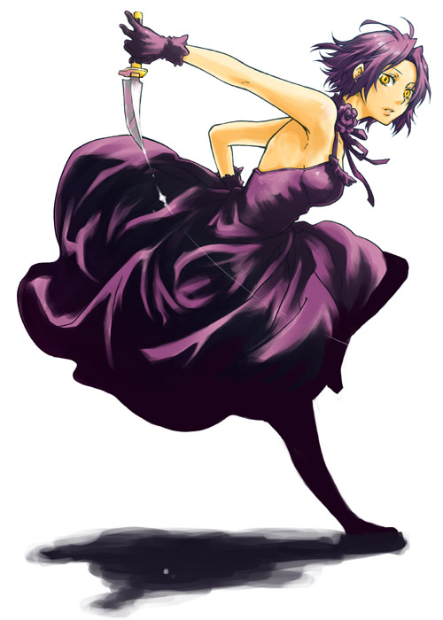 isshoku, isshoku (shiki), chane laforet, baccano!, bad id, bad pixiv id, 00s, 1girl, dress, female focus, gloves, knife, pantyhose, solo