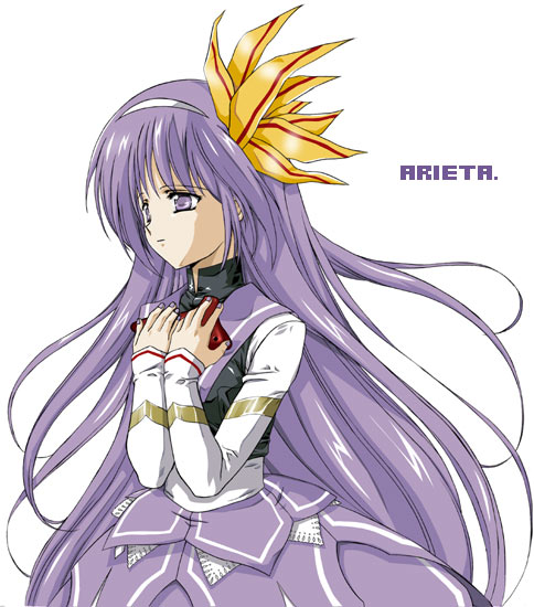 mi mori nana tsutomu, arieta lyuis, growlanser, growlanser ii, tagme, purple eyes, purple hair, solo