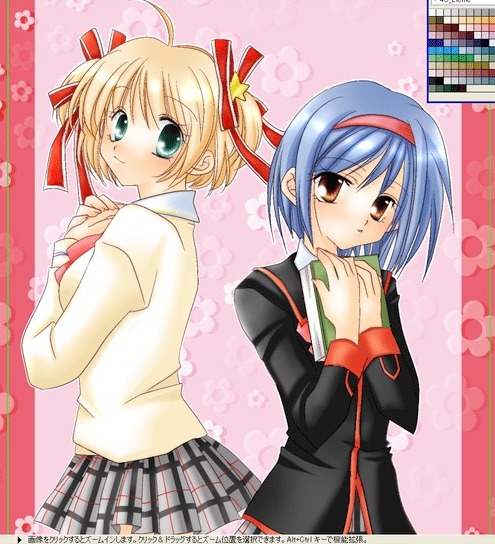 ayase aria, kamikita komari, nishizono mio, little busters!, aqua eyes, blonde hair, blue eyes, blue hair, blush, book, hair ribbon, hairband, plaid clothes, plaid skirt, ribbon, school uniform, short hair, skirt, yellow eyes