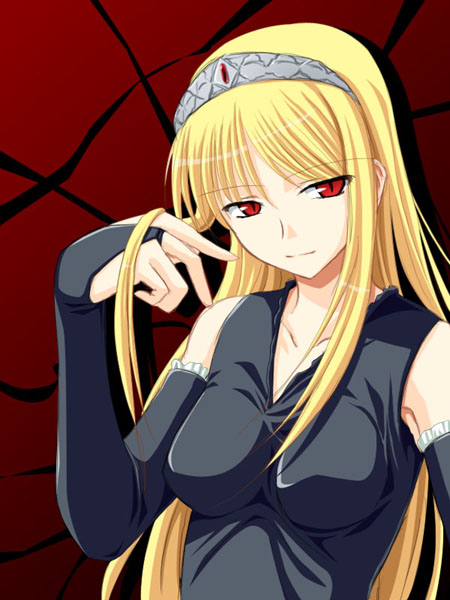 yuku (kiollion), hime (kaibutsu oujo), kaibutsu oujo, kodansha, 00s, blonde hair, hairband, long hair, red eyes, solo