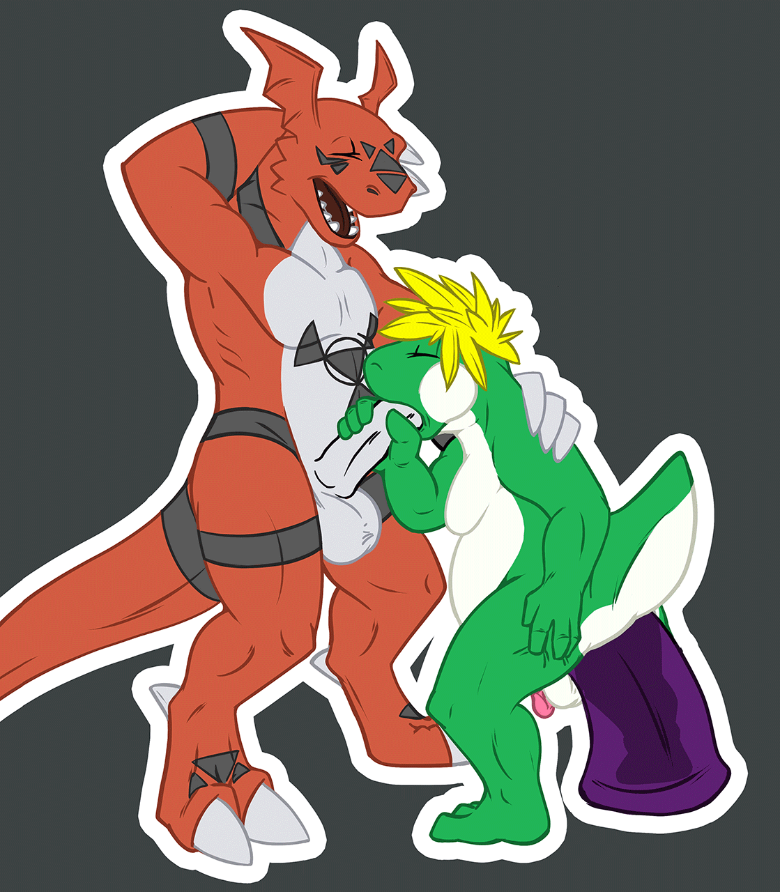 Rule34 – If it exists, there is porn of it / dragoneer, guilmon, yoshi / 142857