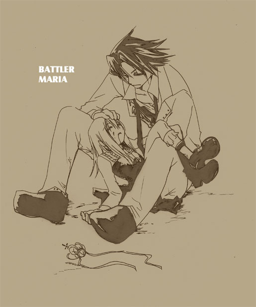 himeyama yuri, ushiromiya battler, ushiromiya maria, umineko no naku koro ni, 00s, 1boy, 1girl, blood, child, cousins, crown
