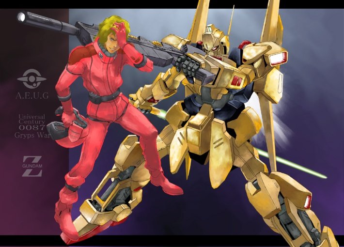 30ml, char aznable, hyaku shiki, quattro bajeena, gundam, zeta gundam, pilot suit, bad id, bad pixiv id, 1boy, aeug, beam rifle, blonde hair, energy gun, english text, gun, helmet, holding, holding unworn helmet, male focus, mecha, robot, short hair, unworn helmet, weapon