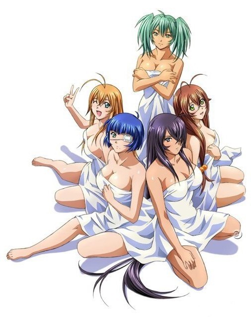 rin-sin, kan'u unchou, ryofu housen, ryomou shimei, ryuubi gentoku, sonsaku hakufu, ikkitousen, ikkitousen eloquent fist, jpeg artifacts, official art, 00s, 5girls, ;d, ahoge, antenna hair, aqua eyes, bare shoulders, barefoot, bed sheet, blue eyes, blue hair, bob cut, breasts, brown hair, cleavage, collarbone, crossed arms, eyepatch, feet, glasses, green eyes, green hair, hair between eyes, hair bobbles, hair ornament, hair over one eye, hair over shoulder, hand on own chest, hand on own thigh, kneeling, large breasts, long hair, looking at viewer, low-tied long hair, mole, multiple girls, naked sheet, neck, one eye closed, open mouth, orange hair, purple hair, scrunchie, seiza, short hair, short twintails, sideboob, sidelocks, simple background, sitting, smile, spread legs, tan, taut clothes, twintails, v, very long hair, watermark, white background, wink, yellow eyes, yokozuwari