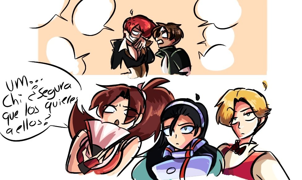 kagura chizuru, king (snk), kusanagi kyou, shiranui mai, yagami iori, the king of fighters, 3girls, bow, bowtie, brown hair, dress, formal clothes, hair ornament, hairband, hand fan, japanese clothes, long hair, mugenkairo95, multiple girls, nonyoriyagami