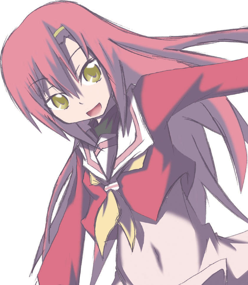 katsura hinagiku, hayate no gotoku!, 00s, long hair, pink hair, school uniform, serafuku, solo, yellow eyes