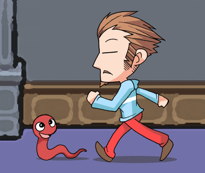 duster (mother), rope snake, mother (series), mother 3, nintendo, lowres, beard, brown hair, facial hair, male focus, mustache, smile, solo