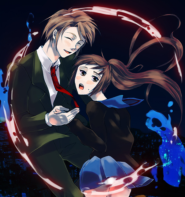 koizumi itsuki, kyon, kyonko, suzumiya haruhi no yuuutsu, gender request, 00s, 1boy, 1girl, brown hair, genderswap, ponytail