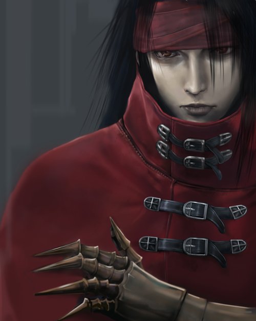 miche, vincent valentine, final fantasy, final fantasy vii, square enix, bad id, bad pixiv id, 1990s (style), 1boy, male focus, retro artstyle, solo