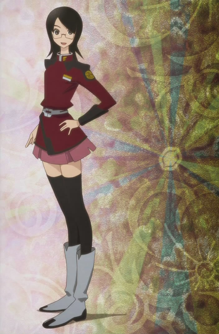 fujiyoshi harumi, gundam, gundam seed, gundam seed destiny, sayonara zetsubou sensei, cosplay, glasses, solo, thighhighs