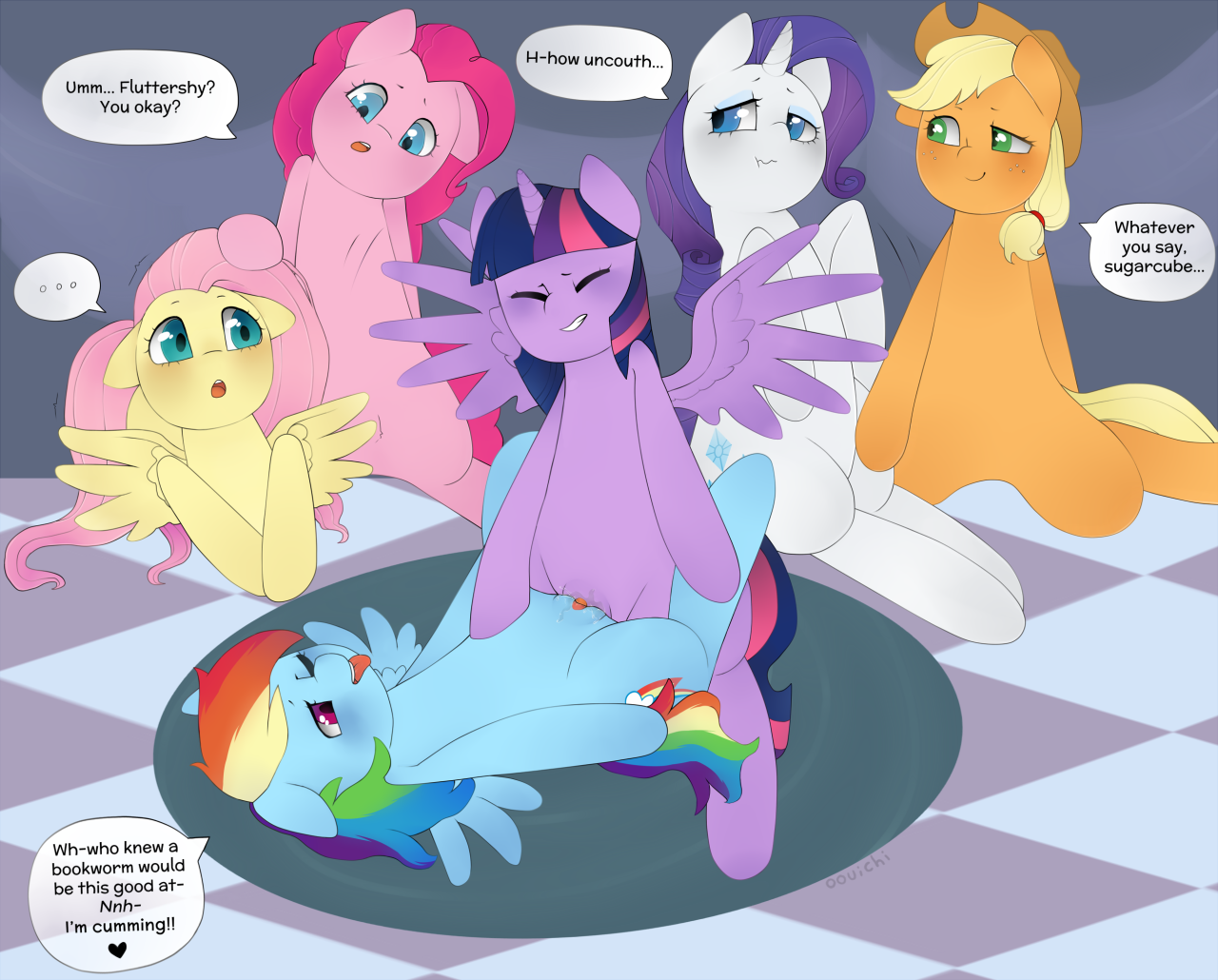 Rule34 – If it exists, there is porn of it / oouichi, applejack (mlp), fluttershy (mlp), mane six (mlp), pinkie pie (mlp), princess twilight sparkle (mlp), rainbow dash (mlp), rarity (mlp), twilight sparkle (mlp) / 143869